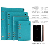 A4 A5 A6 B5 Hollow Loose-leaf Notebook, Detachable Notebook, Leather Notepad Notebook Binder Notepads Stationery