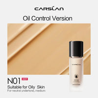 CARSLAN Long-lasting Moisture Matte Liquid Face Foundation Full Coverage Concealer Whitening Oil Control Face Base Makeup