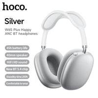 HOCO W65 Plus ANC Noise Reduction Bluetooth Headphones Over The Ear Wireless Big Earphone Hifi Sounds Sport Headsets With Button