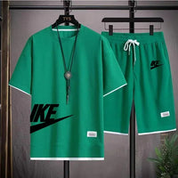 Fashionable casual trend men's sport suit short-sleeved T-shirt and outdoor summer sport shorts two-piece 2025 new size S-3XL