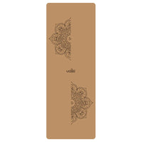 ‌Natural Rubber & Cork Yoga Mat - 68cm Extra-Wide 5mm Thick Gymnastic Mat with Laser-Engraved Alignment Lines & Logo Printing‌ ‌