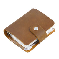 Mini A9 Binder Planner 3 Hole Rings Notebook Crazy Horse Leather Diary Journal Retro Tiny Notepad Vintage Stationery