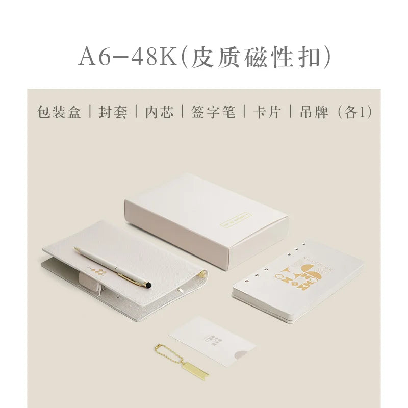A5 A6 Loose-leaf PU Leather Binder Notebook Journal Diary Planner Organizer Office Business Notebook Supplies School Stationery