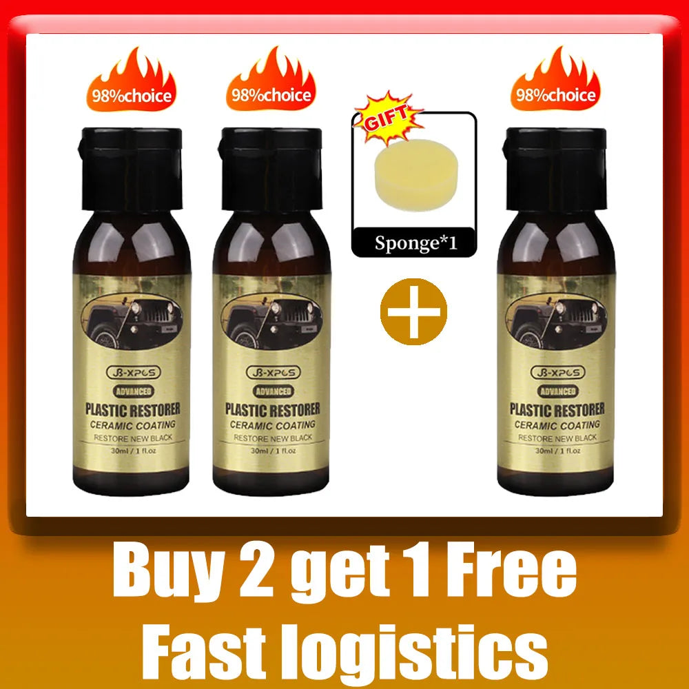 Plastic Restore Revitalizer Plastic Renovator Longlasting Coating For Car Rubbers Refurbish Clean Gloss Black Shine