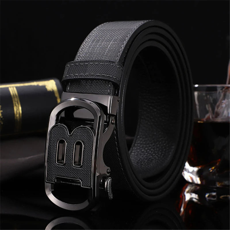 High Quality Wide 3.4cm Men Belt Genuine Leather Canvas Luxury Strap Male Belts For men jeans New Fashion Classice Buckle belt