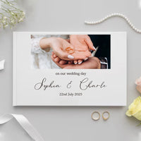 Personalized Guest Book for Wedding Gift White Noble Message Photo Album Simple Elegant Horizontal Keepsake Signature GuestBook
