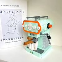 Retro coffee machine, bread machine, small pieces, assembled building blocks, series of educational toys, Christmas birthday gif