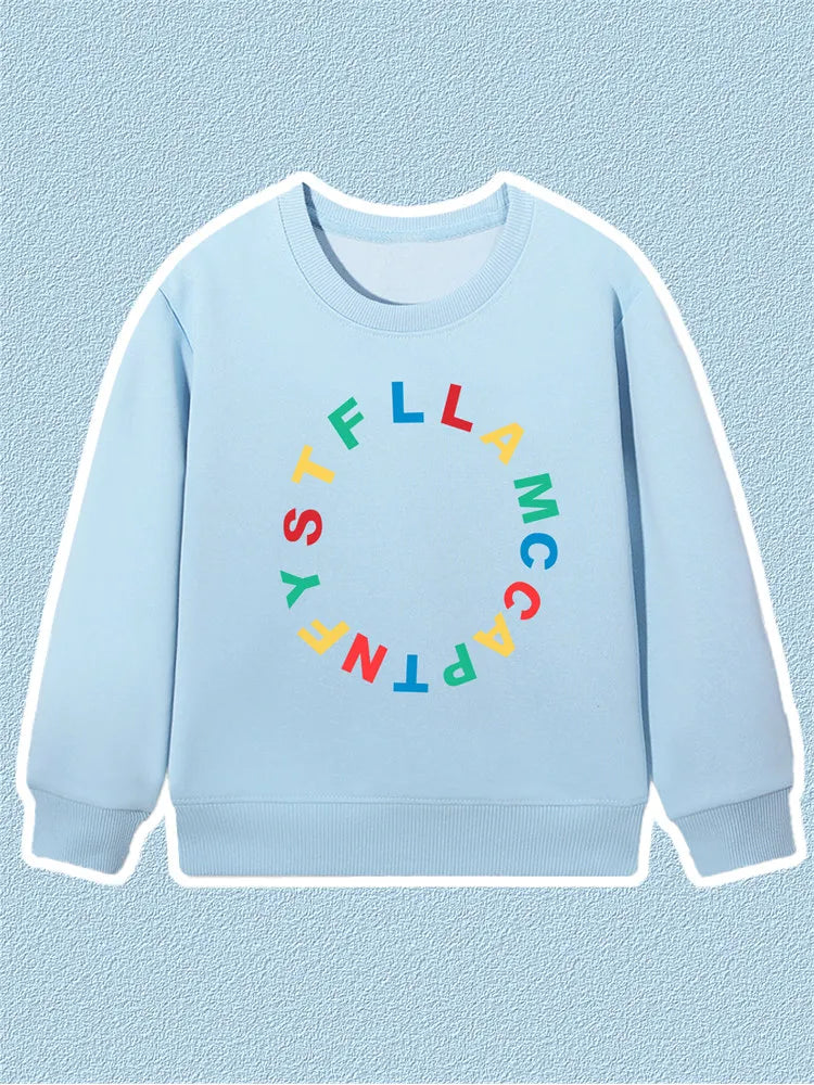 Fashion Baby Boys Sweatshirt Top Autumn Winter Kids Clothes Long sleeves Graffiti Letter Print Child Hoodie Little Girl Pullover