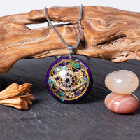 Orgonite Pendant Malachite Energy Necklace Sri Yantra Necklace Sacred Geometry Energy Healing Yoga Jewelry