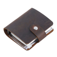 Mini A9 Binder Planner 3 Hole Rings Notebook Crazy Horse Leather Diary Journal Retro Tiny Notepad Vintage Stationery