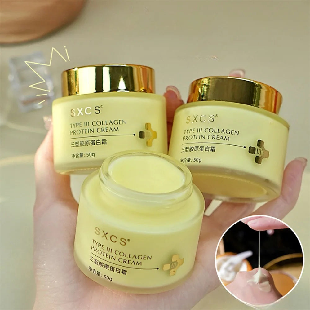 Type III Collagen Protein Cream for Face Moisturizing Lightens Fine Lines, Tightens and Brightens Skin Korean Skin Care