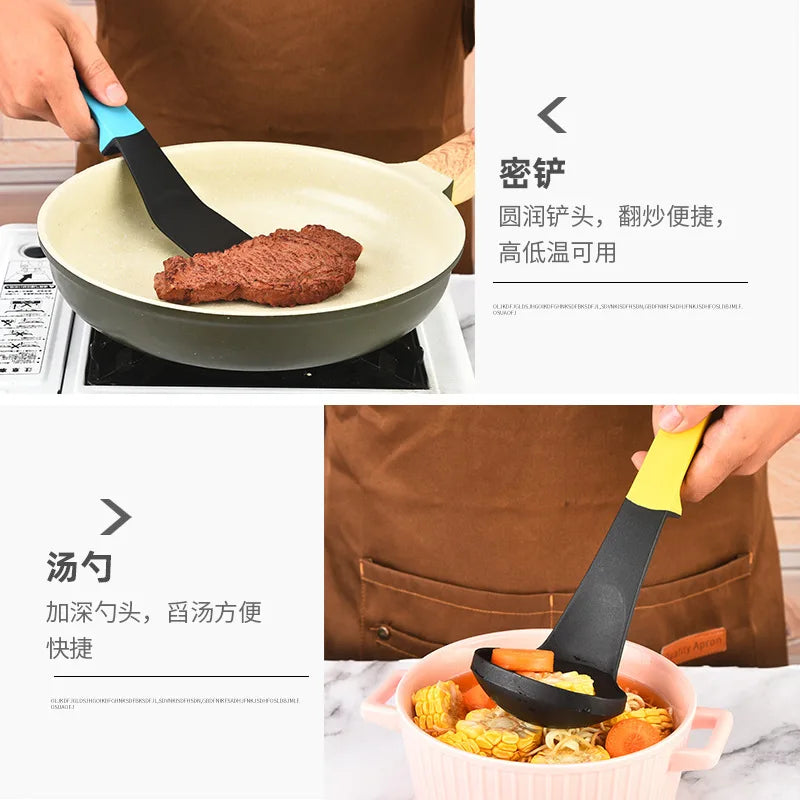 New Nylon Kitchenware 6-Piece Set Non-Stick Cooking Pots Spoons And Spatulas Household Spoon And Shovel Set Nylon Kitchenware