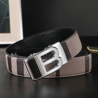 High Quality Wide 3.4cm Men Belt Genuine Leather Canvas Luxury Strap Male Belts For men jeans New Fashion Classice Buckle belt