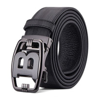 High Quality Wide 3.4cm Men Belt Genuine Leather Canvas Luxury Strap Male Belts For men jeans New Fashion Classice Buckle belt