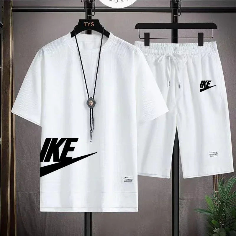 Fashionable casual trend men's sport suit short-sleeved T-shirt and outdoor summer sport shorts two-piece 2025 new size S-3XL