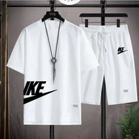 Fashionable casual trend men's sport suit short-sleeved T-shirt and outdoor summer sport shorts two-piece 2025 new size S-3XL