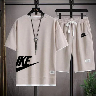 Fashionable casual trend men's sport suit short-sleeved T-shirt and outdoor summer sport shorts two-piece 2025 new size S-3XL