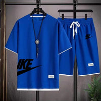 Fashionable casual trend men's sport suit short-sleeved T-shirt and outdoor summer sport shorts two-piece 2025 new size S-3XL