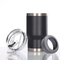 14oz Car Insulated Can Cooler, Universal Stainless Steel Double Lid Beer Cup Cooling Ice Water Bottles Insulated Slim Can Cooler