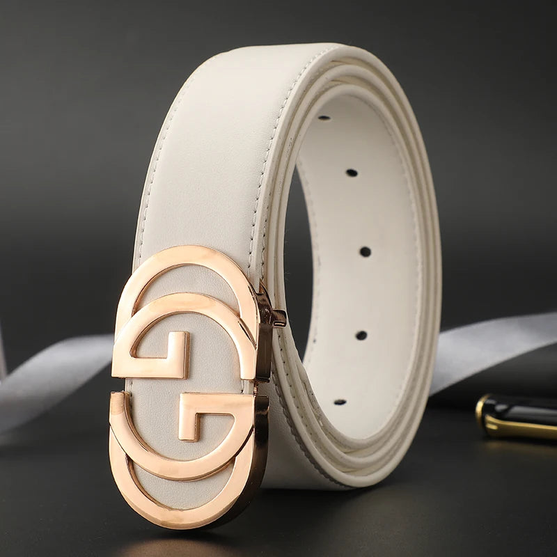 High Quality Designers Business Mens belt Luxury Brand Famous Male brand Belt Buckle Canvas Genuine Leather Belt for men ieans