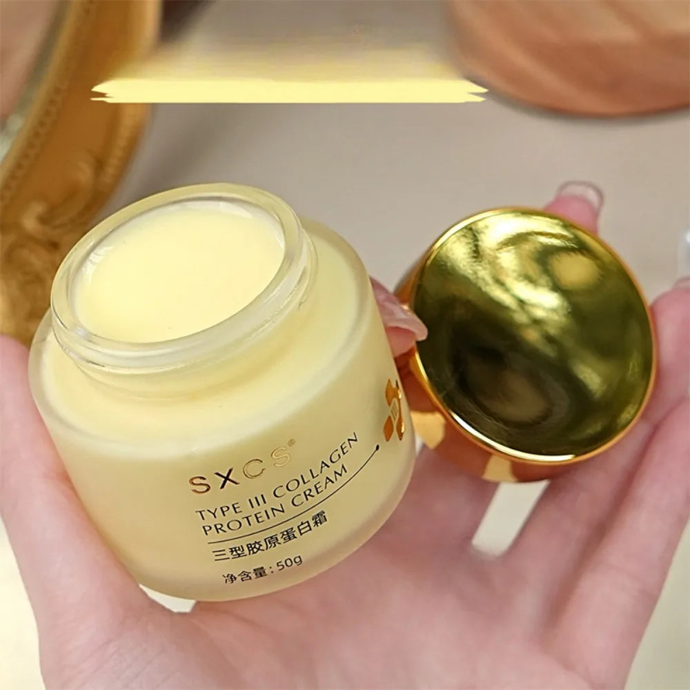 Type III Collagen Protein Cream for Face Moisturizing Lightens Fine Lines, Tightens and Brightens Skin Korean Skin Care