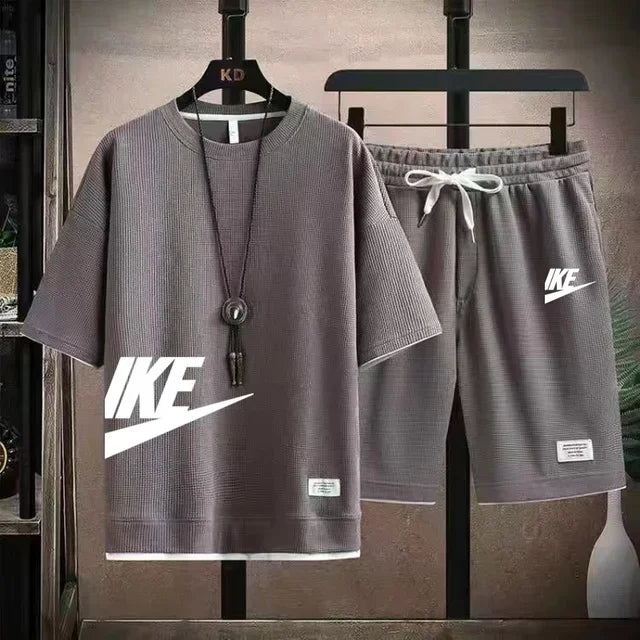 Fashionable casual trend men's sport suit short-sleeved T-shirt and outdoor summer sport shorts two-piece 2025 new size S-3XL