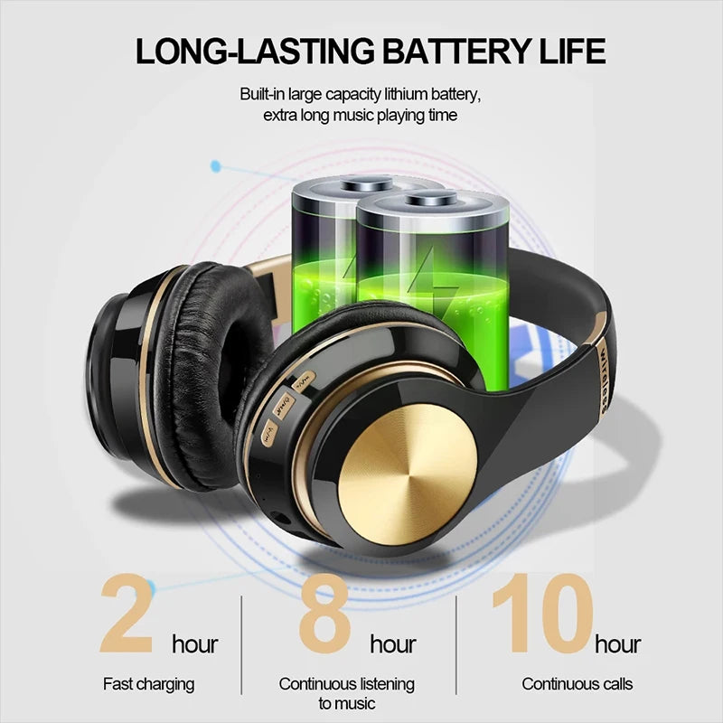Over ear Wireless Headphones Bluetooth 5.0 Headphone Foldable Headset Support TF Card Stereo With Mic For iPhone xiaomi Samsung