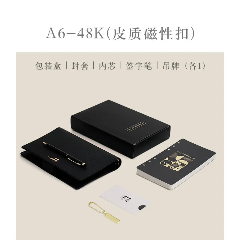 A5 A6 Loose-leaf PU Leather Binder Notebook Journal Diary Planner Organizer Office Business Notebook Supplies School Stationery