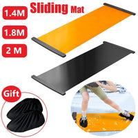 1.4/1.8/2M Yoga Sliding Mat Sports Fitness Glide Plate Skating Slide Board with Shoe Booties For Ice Hockey Leg Exercise Trainer