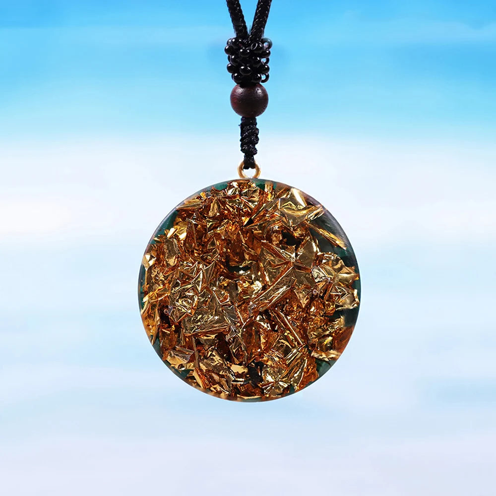 Orgonite Pendant Malachite Energy Necklace Sri Yantra Necklace Sacred Geometry Energy Healing Yoga Jewelry