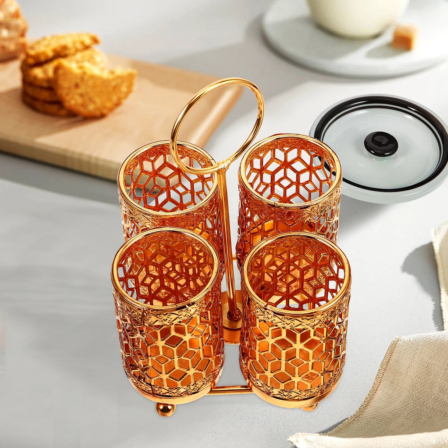 Multi-tube Drain Rack Silverware Iron Kitchenware Holder Large Capacity Chopstick Bucket Organizer Utensil Pot