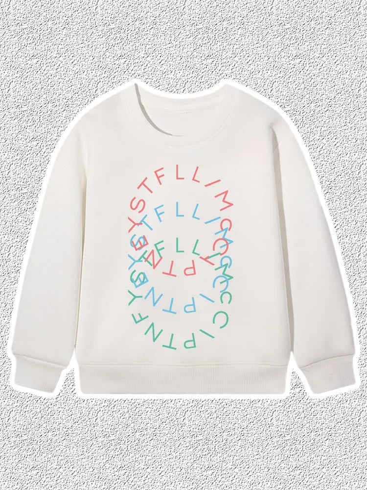 Fashion Baby Boys Sweatshirt Top Autumn Winter Kids Clothes Long sleeves Graffiti Letter Print Child Hoodie Little Girl Pullover