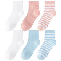 Children's Summer Mesh Colorful Socks: Pure Cotton, Sweat-Absorbent, Breathable, Seamless Stitching, for Boys and Girls, School