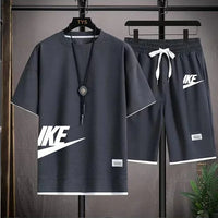 Fashionable casual trend men's sport suit short-sleeved T-shirt and outdoor summer sport shorts two-piece 2025 new size S-3XL