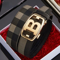 High Quality Wide 3.4cm Men Belt Genuine Leather Canvas Luxury Strap Male Belts For men jeans New Fashion Classice Buckle belt