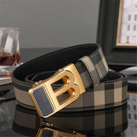 High Quality Wide 3.4cm Men Belt Genuine Leather Canvas Luxury Strap Male Belts For men jeans New Fashion Classice Buckle belt