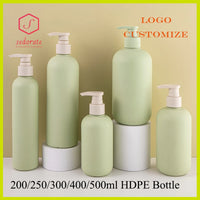 5/10/20pcs Empty Plastic Bottle With Pump Lid HDPE Bottle 200ML 250ML 300ML 400ML Shampoo Container Cream Travel Bottle SZ2801