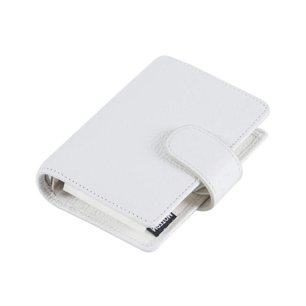 Moterm Regular A8 / M5 Size Rings Planner Pebbled Grain Cowhide 5-hole Mini Notebook with 15 MM Rings Organizer Journey Diary