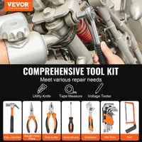 VEVOR Tool Kit Home Repairing Tool Kit with Portable Tool Storage Case for Home Maintenance DIY Projects and Automotive Repair