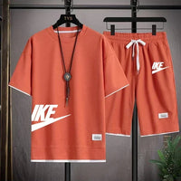 Fashionable casual trend men's sport suit short-sleeved T-shirt and outdoor summer sport shorts two-piece 2025 new size S-3XL