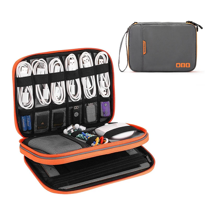 Portable Electronic Accessories Travel case,Cable Organizer Bag Gadget Carry Bag for iPad,Cables,Power,USB Flash Drive, Charger