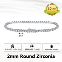 Rinntin Genuine 925 Sterling Silver Tennis Chain Bracelet Handmade High-end Luxury Hand Chain for Men Women Jewelry Gift SB128