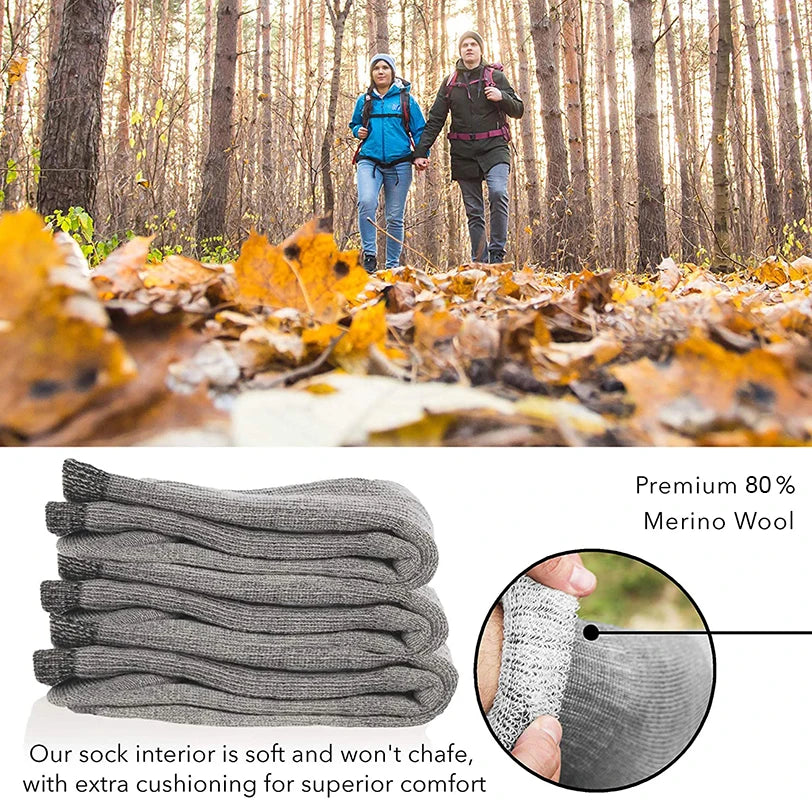 Winter Unisex Merino Wool Socks Hiking Socks 80% Merino Wool Ski Socks Men Women  Thicken Thermal Socks Men Warm Anti-Odor Socks