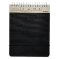Top Spiral Simulated Leather Notebook, Black, 8.5" x 11", 80 Ruled Sheets