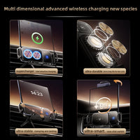 Dual Coil Foldable Phone Holder Car 15W Wireless Charger Car Phone Mount Fast Charging For Samsung iPhone Xiaomi Z Fold