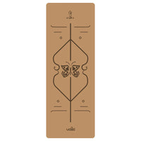 ‌Natural Rubber & Cork Yoga Mat - 68cm Extra-Wide 5mm Thick Gymnastic Mat with Laser-Engraved Alignment Lines & Logo Printing‌ ‌