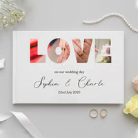 Personalized Guest Book for Wedding Gift White Noble Message Photo Album Simple Elegant Horizontal Keepsake Signature GuestBook