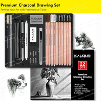 Kalour PDAS Charcoal Sketching Art Set Wood Rod Non-toxic Highlight Drawing Painting Tools Artists Kids High Quality Kit desenho
