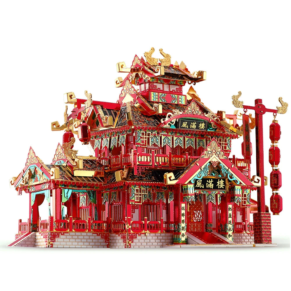 Piececool 3D Metal Puzzle -Restaurant DIY Assemble Jigsaw Toy ,Model Building Kits Christmas and Birthday Gifts for Adults