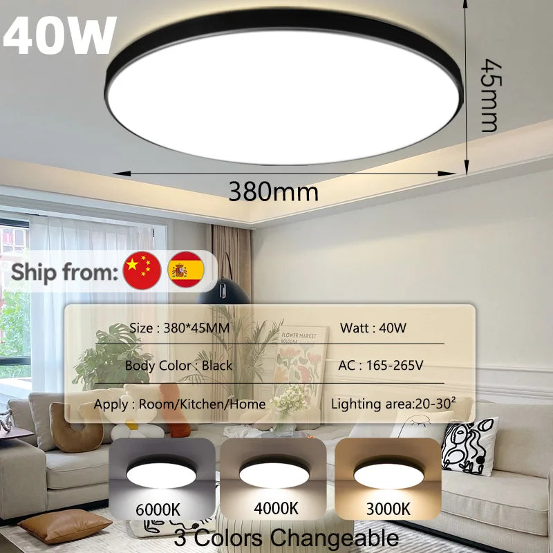 LED Ceiling Lamp Chandelier 3-color changeable Panel Lamp Living Room Ceiling Light Indoor Lighting for Bedroom Kitchen Luminair